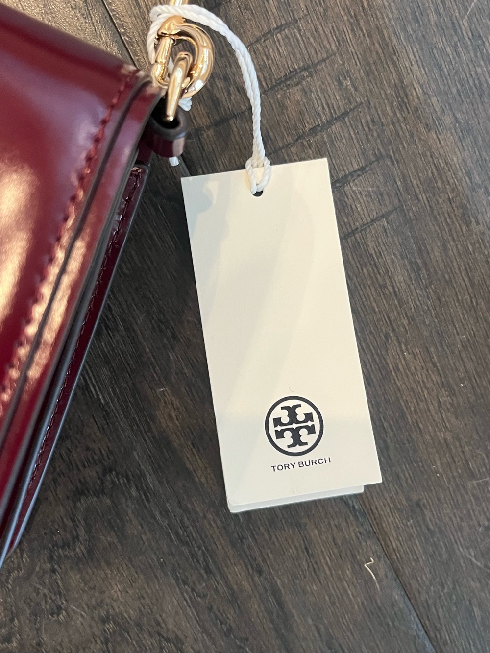 NWT Tory Burch Emerson Patent Convertible Leather Crossbody | Royal Burgundy - Picture 3 of 14